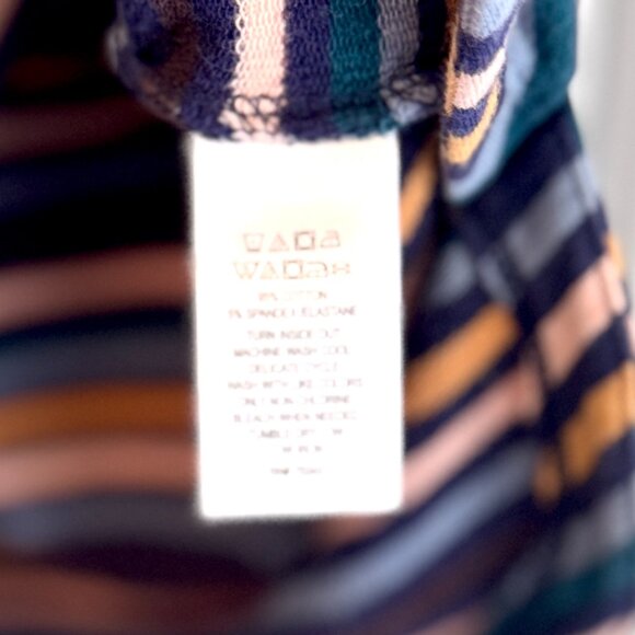 Beacon Cove Cotton Blend Size XS Striped Summer Dress French Terry - Picture 6 of 7